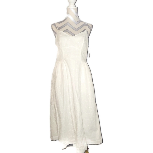 A New Day White Eyelet Midi Sundress Medium NWT - Picture 2 of 14